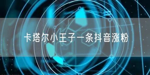 卡塔尔小王子一条抖音涨粉