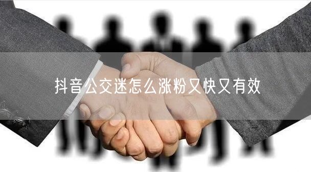 抖音公交迷怎么涨粉又快又有效