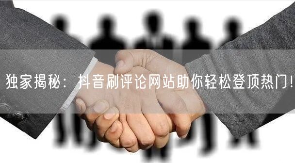 独家揭秘：抖音刷评论网站助你轻松登顶热门！
