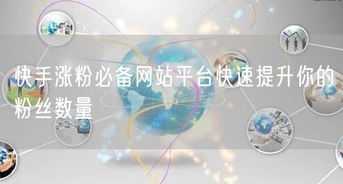 快手涨粉必备网站平台快速提升你的粉丝数量