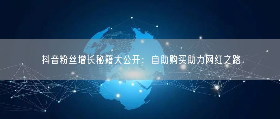 抖音粉丝增长秘籍大公开：自助购买助力网红之路