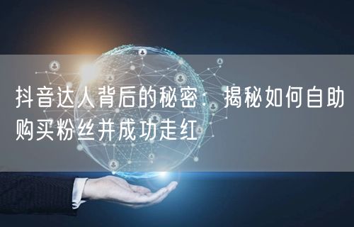 抖音达人背后的秘密：揭秘如何自助购买粉丝并成功走红