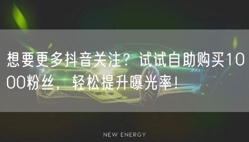 想要更多抖音关注？试试自助购买1000粉丝，轻松提升曝光率！