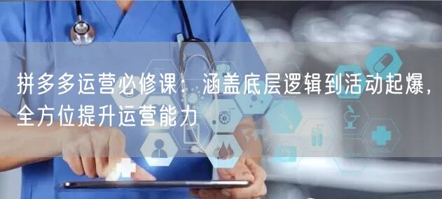 拼多多运营必修课:涵盖底层逻辑到活动起爆,全方位提升运营能力