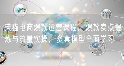 天猫电商爆款运营课程，爆款卖点提炼与流量实操，多套模型全面学习