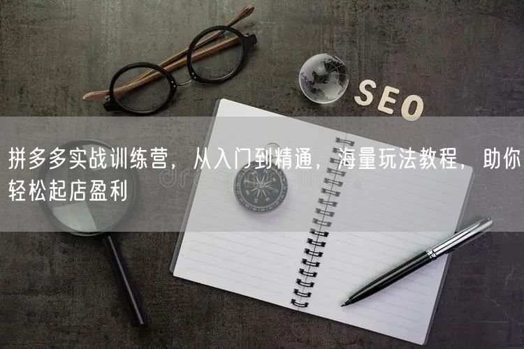 拼多多实战训练营，从入门到精通，海量玩法教程，助你轻松起店盈利