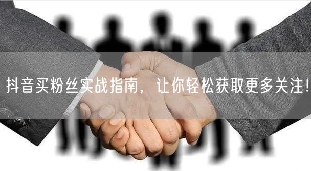 抖音买粉丝实战指南，让你轻松获取更多关注！