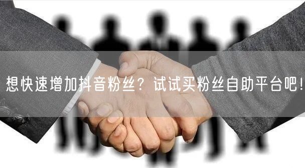 想快速增加抖音粉丝?试试买粉丝自助平台吧!
