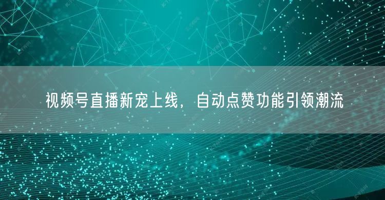 视频号直播新宠上线，自动点赞功能引领潮流