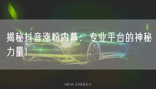揭秘抖音涨粉内幕:专业平台的神秘力量!