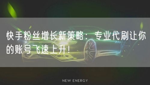 快手粉丝增长新策略：专业代刷让你的账号飞速上升！