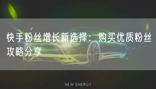 快手粉丝增长新选择：购买优质粉丝攻略分享