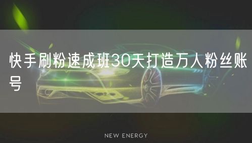 快手刷粉速成班30天打造万人粉丝账号
