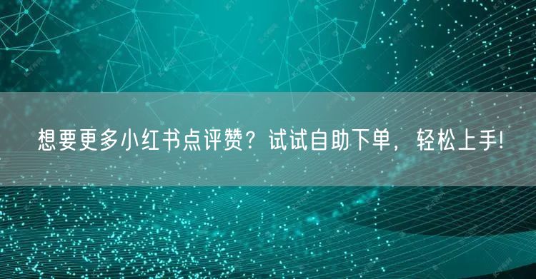 想要更多小红书点评赞？试试自助下单，轻松上手!
