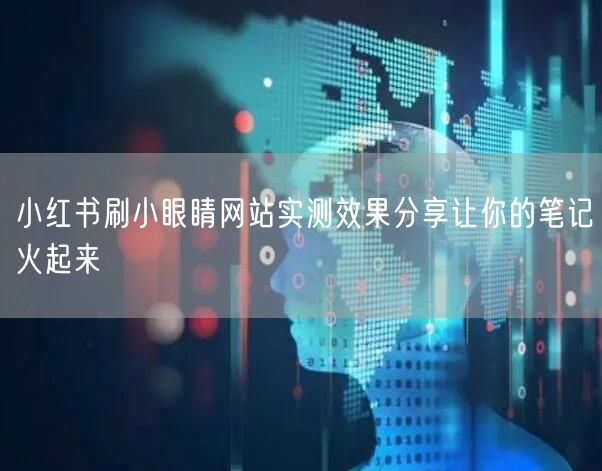 小红书刷小眼睛网站实测效果分享让你的笔记火起来