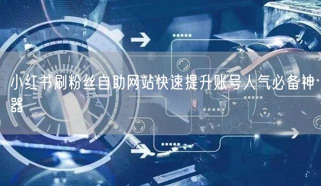 小红书刷粉丝自助网站快速提升账号人气必备神器