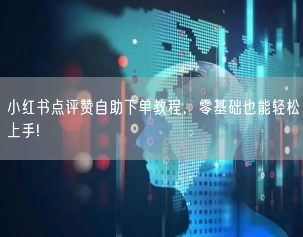 小红书点评赞自助下单教程，零基础也能轻松上手!