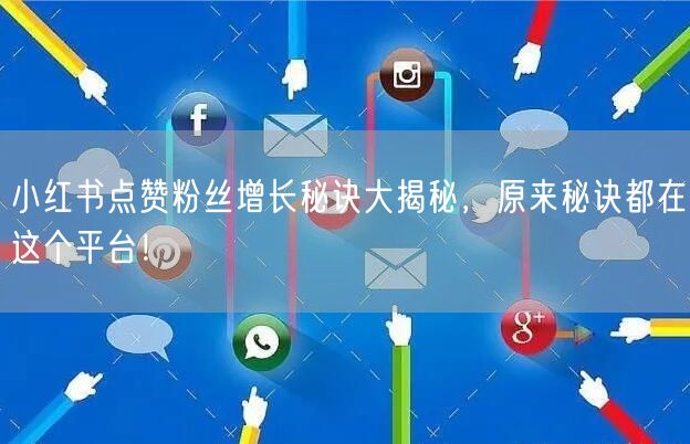 小红书点赞粉丝增长秘诀大揭秘，原来秘诀都在这个平台！