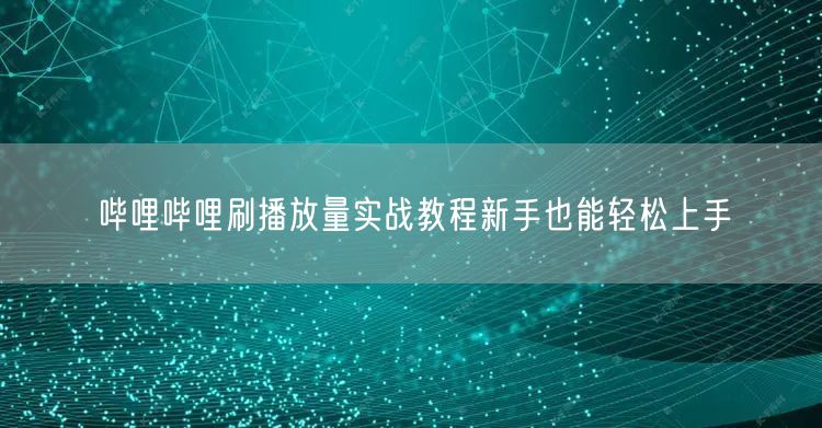 哔哩哔哩刷播放量实战教程新手也能轻松上手