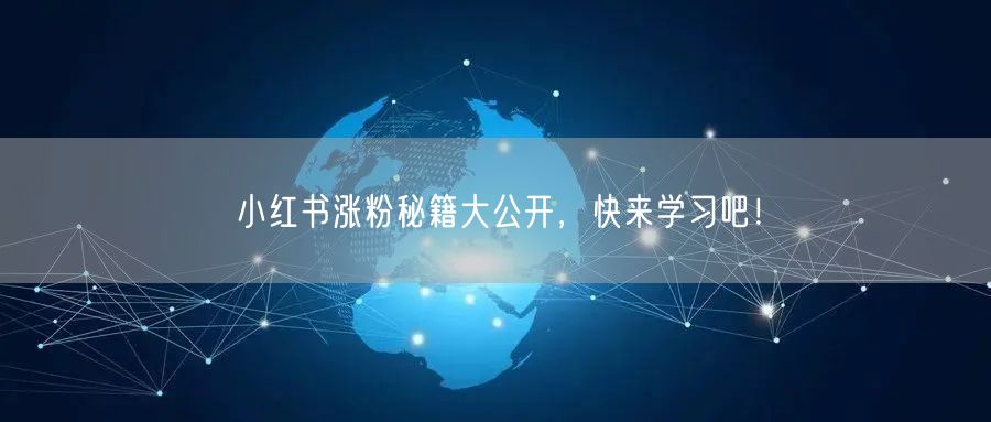 小红书涨粉秘籍大公开，快来学习吧！