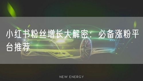 小红书粉丝增长大解密:必备涨粉平台推荐