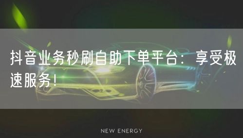 抖音业务秒刷自助下单平台：享受极速服务！