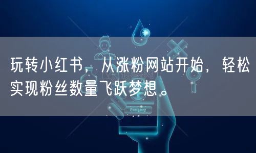 玩转小红书，从涨粉网站开始，轻松实现粉丝数量飞跃梦想。