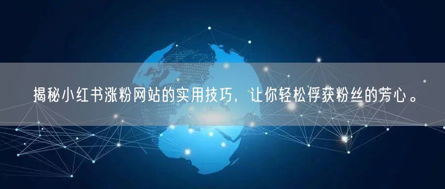 揭秘小红书涨粉网站的实用技巧，让你轻松俘获粉丝的芳心。