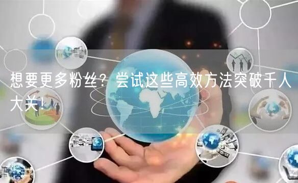 想要更多粉丝？尝试这些高效方法突破千人大关！