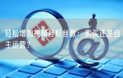 轻松增加视频号粉丝数：购买还是自主运营？