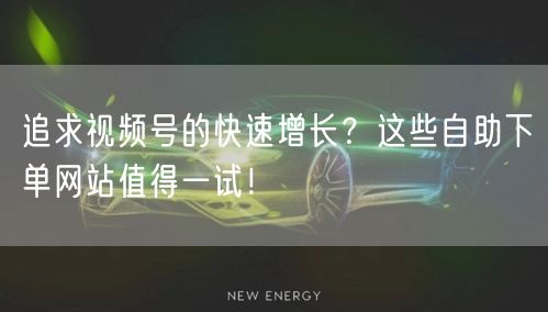 追求视频号的快速增长？这些自助下单网站值得一试！