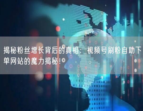 揭秘粉丝增长背后的真相:视频号刷粉自助下单网站的魔力揭秘!