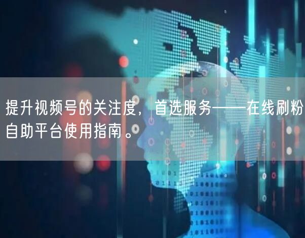 提升视频号的关注度，首选服务——在线刷粉自助平台使用指南。