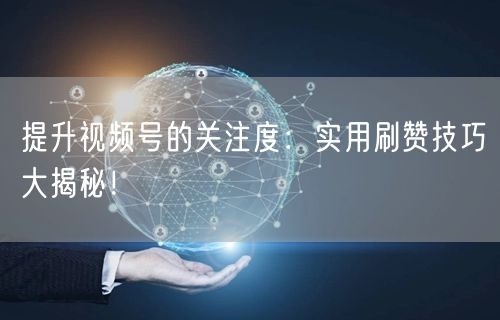 提升视频号的关注度:实用刷赞技巧大揭秘!