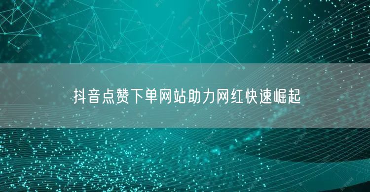 抖音点赞下单网站助力网红快速崛起