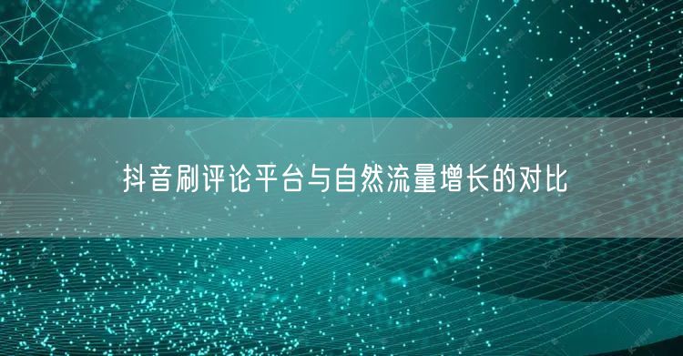 抖音刷评论平台与自然流量增长的对比