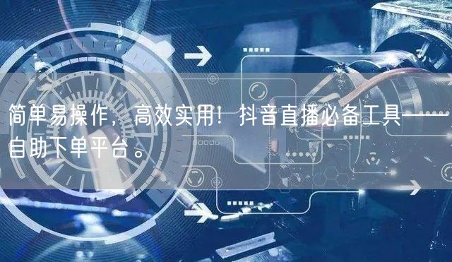 简单易操作，高效实用！抖音直播必备工具——自助下单平台。
