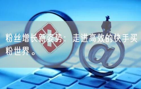 粉丝增长新姿势：走进高效的快手买粉世界。
