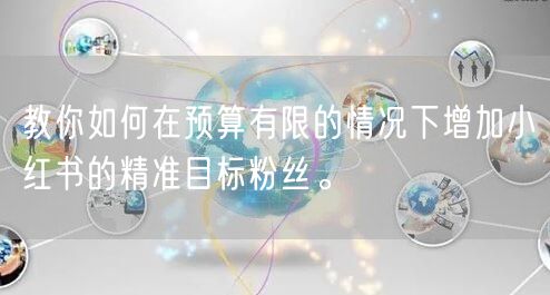 教你如何在预算有限的情况下增加小红书的精准目标粉丝。