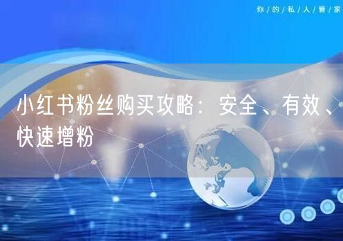 小红书粉丝购买攻略：安全、有效、快速增粉