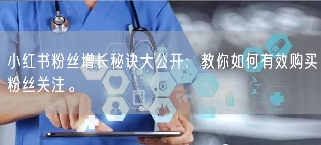 小红书粉丝增长秘诀大公开：教你如何有效购买粉丝关注。