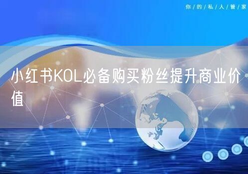 小红书KOL必备购买粉丝提升商业价值