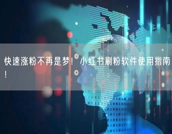 快速涨粉不再是梦！小红书刷粉软件使用指南！