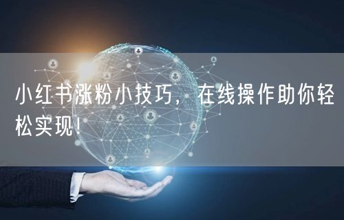 小红书涨粉小技巧，在线操作助你轻松实现！